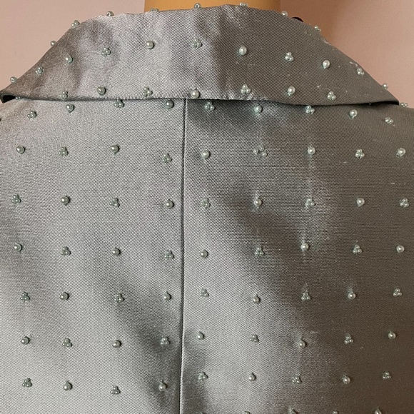 Baby blue 100% silk beaded sixties vintage jacket! - Picture 9 of 11